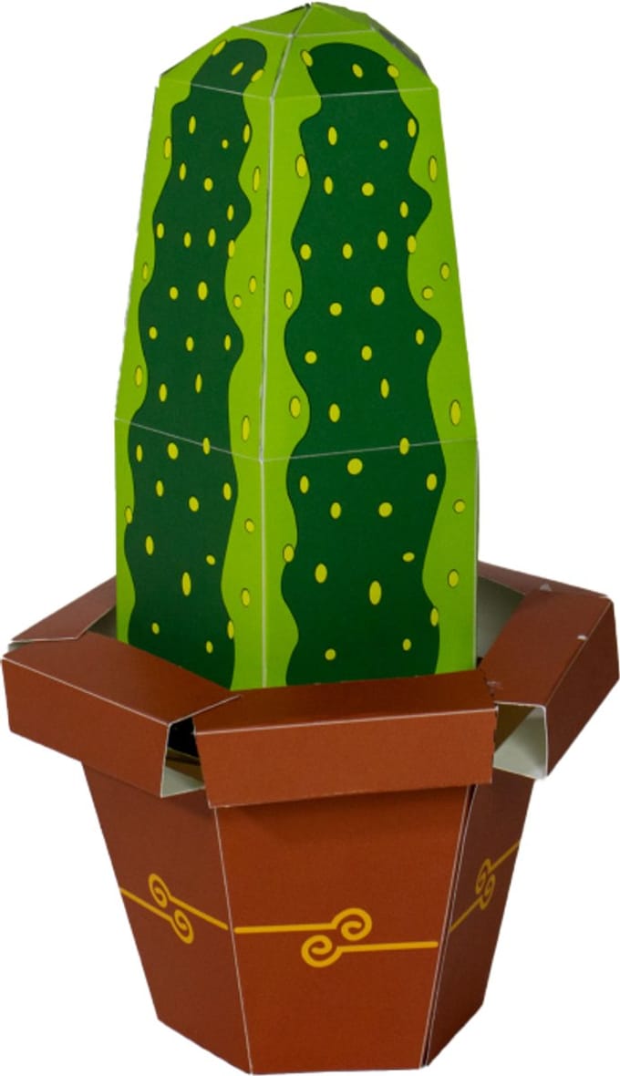 Papieren cactus surprise - 36 x 15 x 15 cm - Kartent