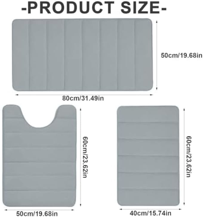 3-delige badmatten set - Luxe antislip en absorberend