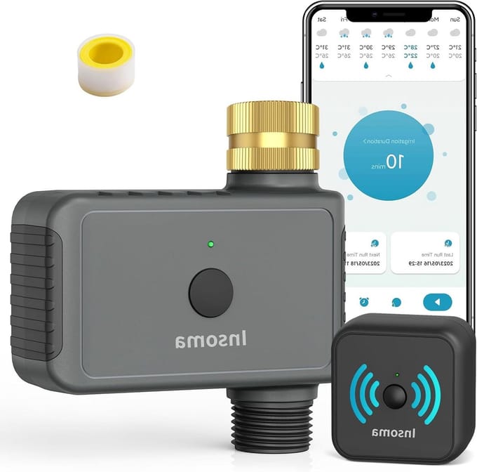 Slimme Slangtimer - Water Timer - Gazon Besproeien - App en Spraakbesturing - 1 Zone - Grijs