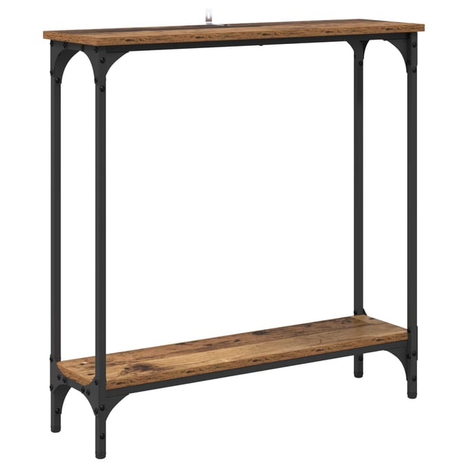 vidaXL - Wandtafel - Oud - Hout - 75 - x - 22,5 - x - 75 - cm - Bewerkt - hout