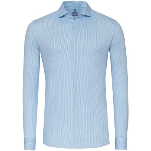 Desoto Overhemd Essential Stripe Shark Collar Licht Blauw / male