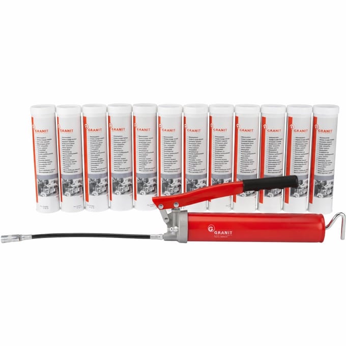 Actieset Vetpatronen EP2 Mos2 12 Stuks + Vetspuit met hendel