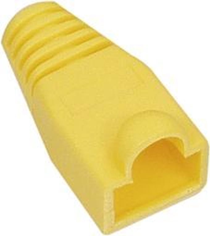Set van 10 kabelhulzen geel (RJ45 boot) voor RJ45 connectoren