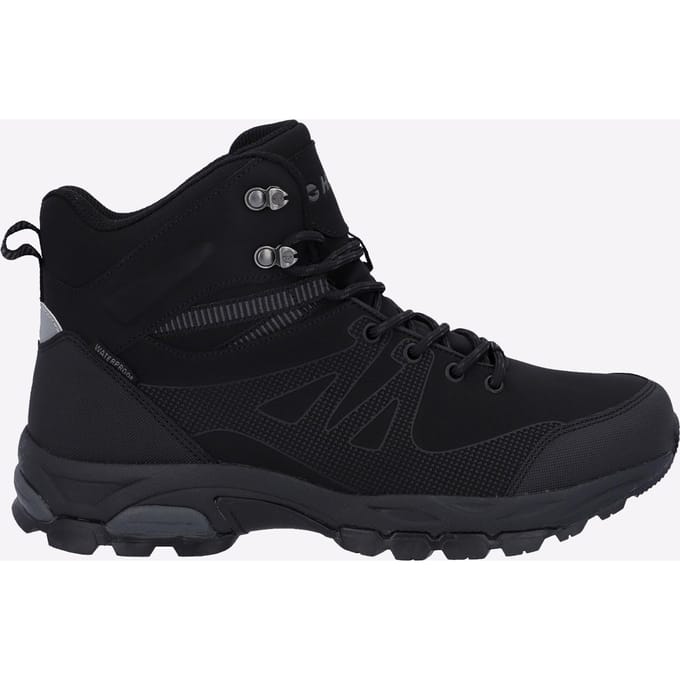 Hi-Tec Jackdaw Mid WP Heren Wandelschoenen Van Polyester In Zwart/Koolstofgrijs