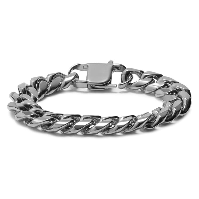 14 mm Zilverkleurige Stalen Schakelarmband