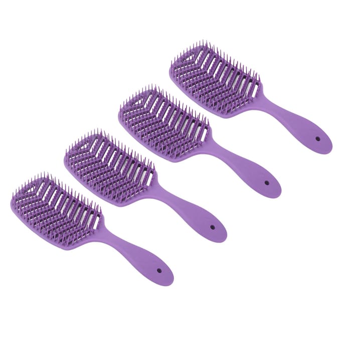 4 stuks Gebogen Vent Haarborstel Professioneel Mannen Vrouwen Paddle Ontklitter Borstel Styling Tool voor Snel pink