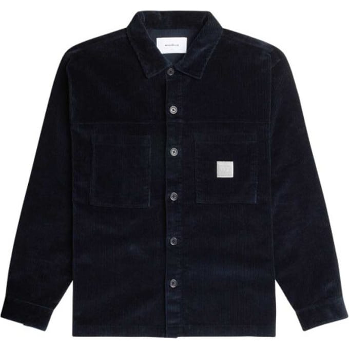 Woodbird Krents corduroy shirt navy 2136 731