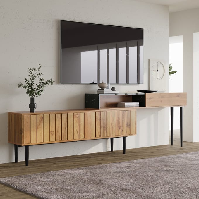 REDOM - TV-meubel - MDF - opbergruimte - Natural Wood