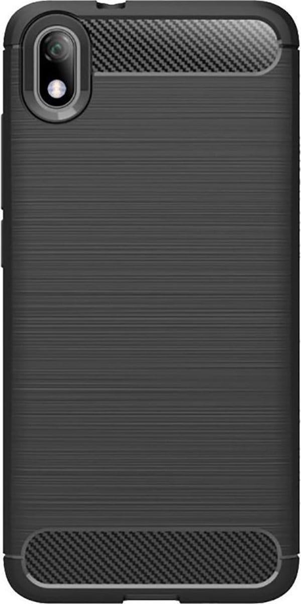 Shop4 - Xiaomi Redmi 7A Hoesje - Zachte Back Case Brushed Carbon Zwart