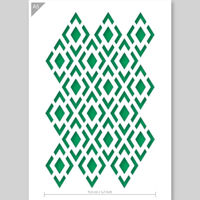 QBIX Ruiten Patroon Sjabloon A5 Formaat Kunststof - Uitsnede 11cm breed