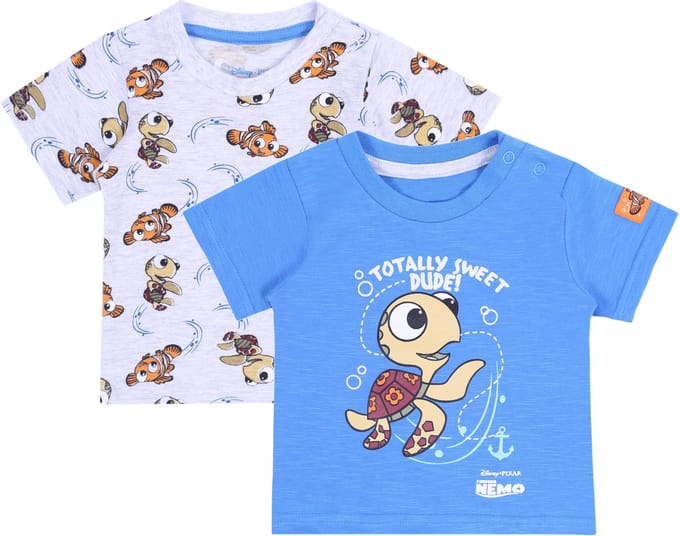 2x Blauw/grijs T-shirt, Nemo DISNEY T-shirt