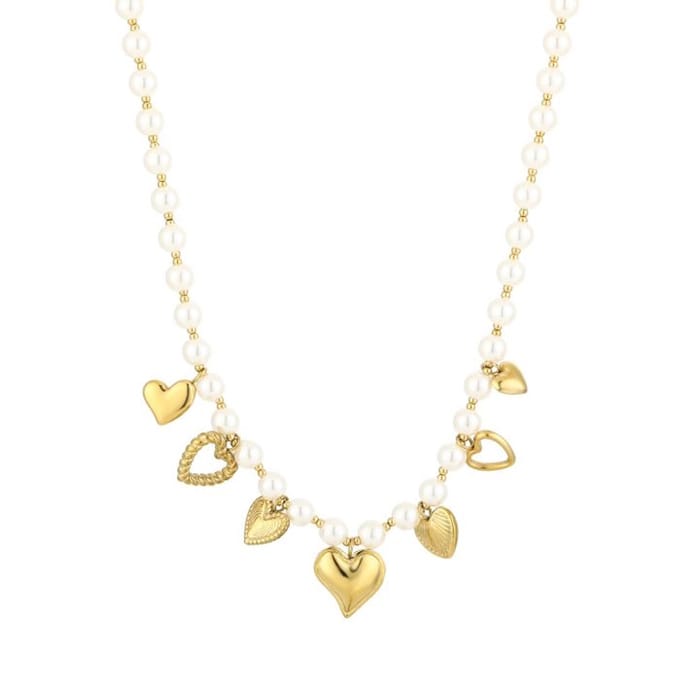 Parel ketting met bedels- kerst- sint- trendy- sieraden- dames- moederdag- hanger