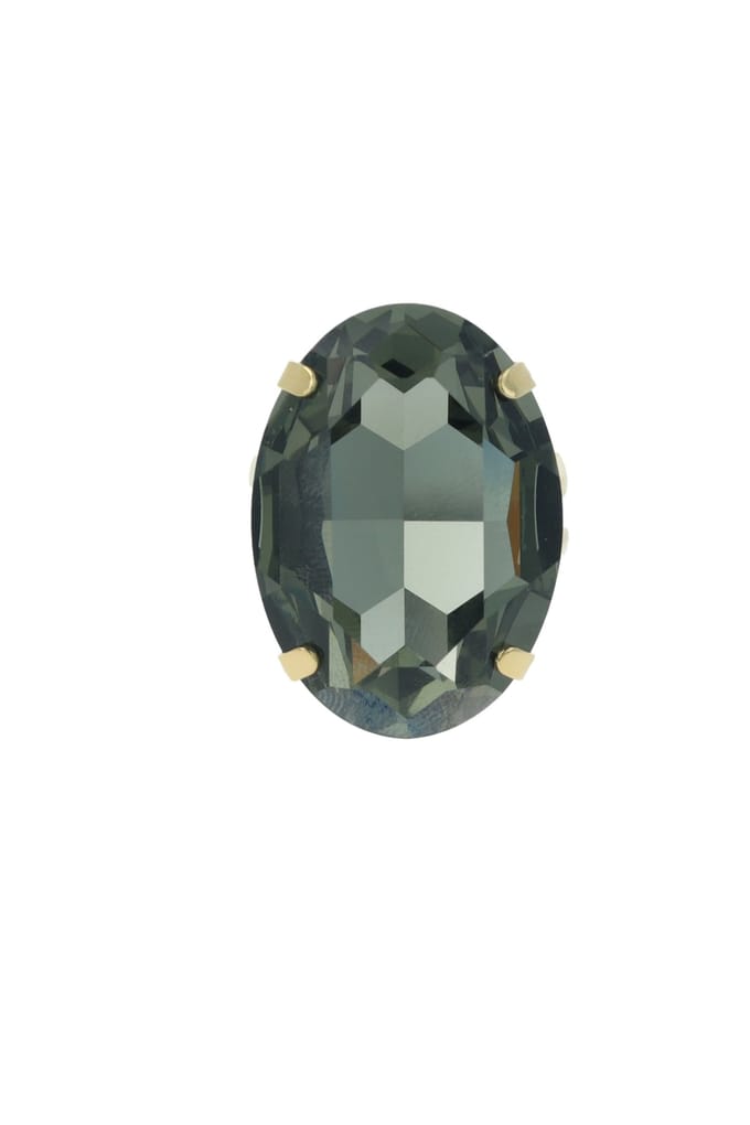 OTAZU Eva Oval Ring Graphite Taglia: OS | Anelli Outlet | Donna