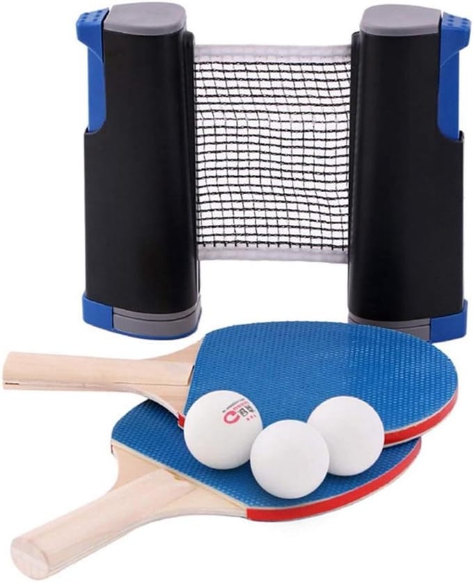 Tafeltennis Set - Ping Pong - Thuis Spelen - Telescopisch Net - 3 Ballen - Wit
