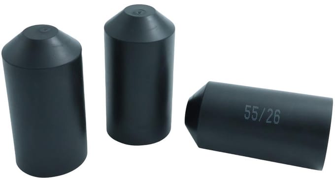 PRO-TIE® - Krimpkous Eindkap Einddop met Lijm 55-26 mm Zwart UV bestendig - PRO-TIE