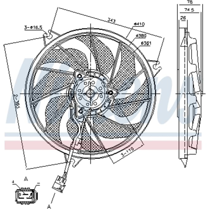 Koelventilatorwiel, motorkoeling NISSENS 85787