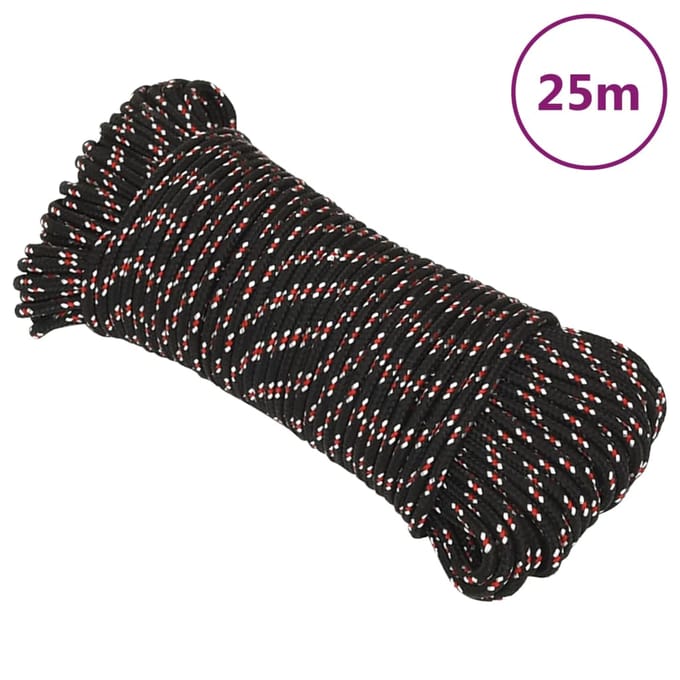 vidaXL - Boot - touw - 4 - mm - 25 - m - polypropyleen - zwart