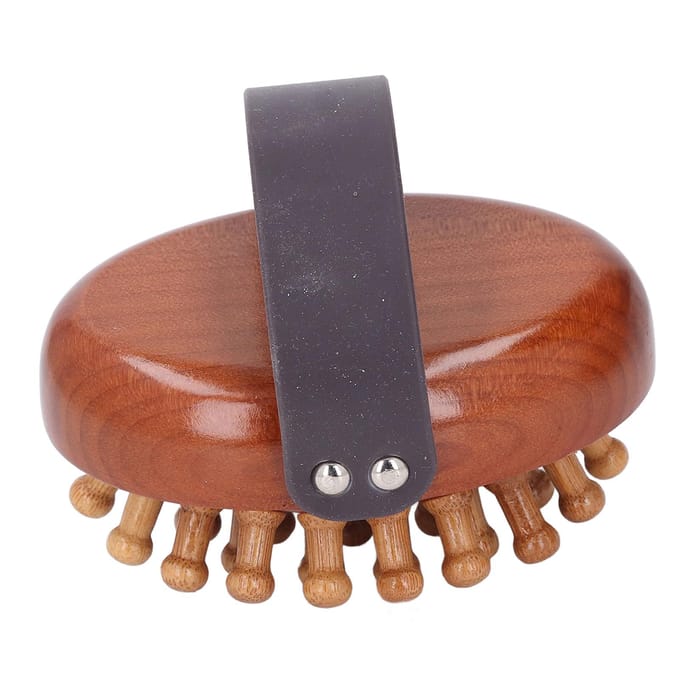 Massageborstel Ergonomisch Ontwerp Draagbaar Massager van Massief Hout Lichaamsborstel voor Thuis brown