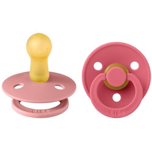 BiBs Fopspeen - Rond - 2 Stuks - 6-18 Mnd - Dusty Pink/Coral