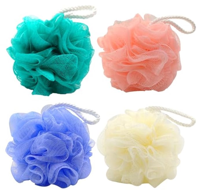 Zachte Loofah Badsponzen - 4 Stuks Multifunctionele Scrubbers voor Diepe Reiniging