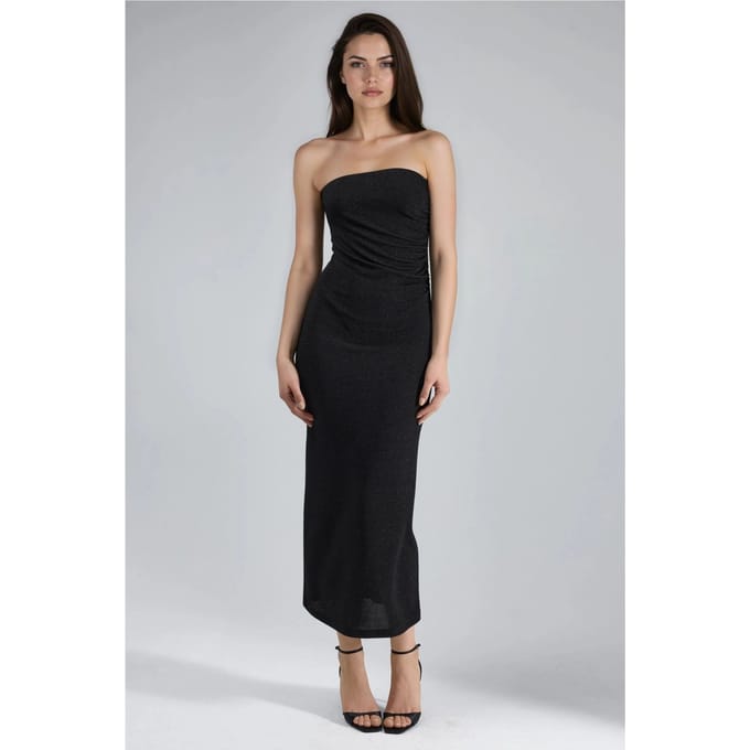 Glanzende Maxi-Jurk met Sleufdetails