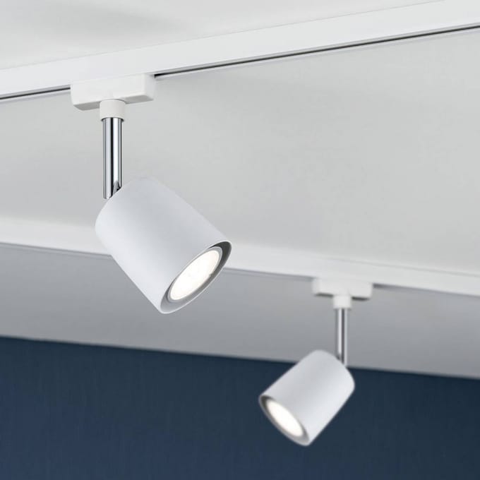 URail Railspot Cover Losse spot GU10 max. 10W dimbaar 230V Wit, Chroom