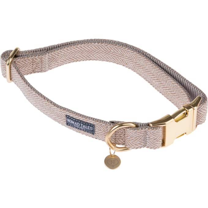Nomad Tales Calma Halsband, sand - Maat M: 34 - 55 cm Halsomvang, B 20 mm