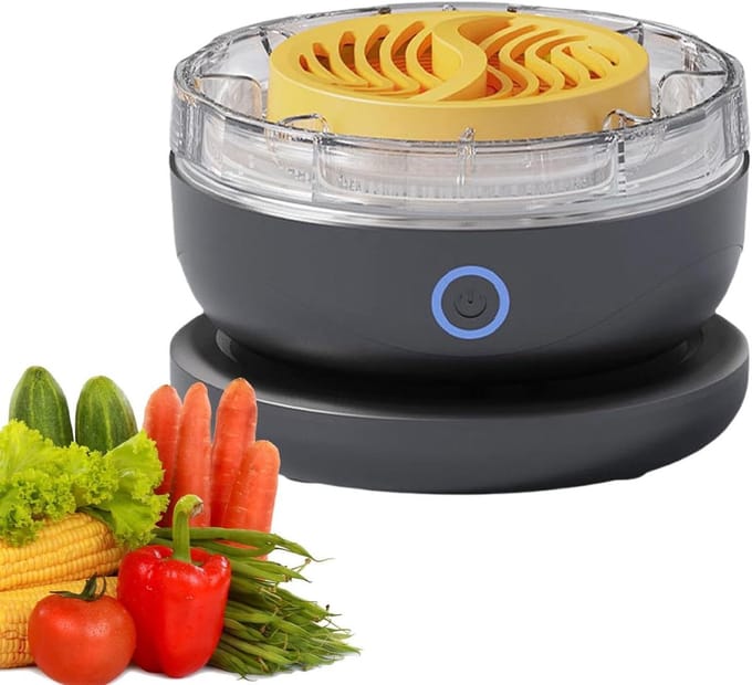 Fruit Reiniger - Keuken Accessoire - Voedsel Bereiding - Chemisch Vrij - Compact Ontwerp - Zwart