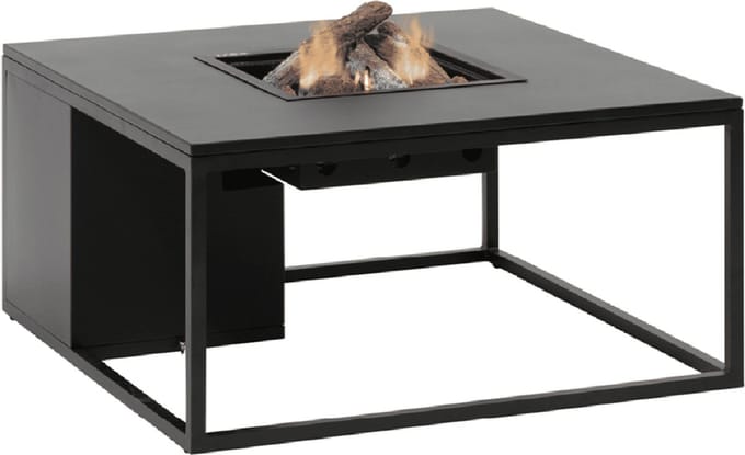 Cosi Fires - Vuurtafel Cosiloft Black / Alu top (100 cm) - Vuurtafels - Aluminium - Zwart