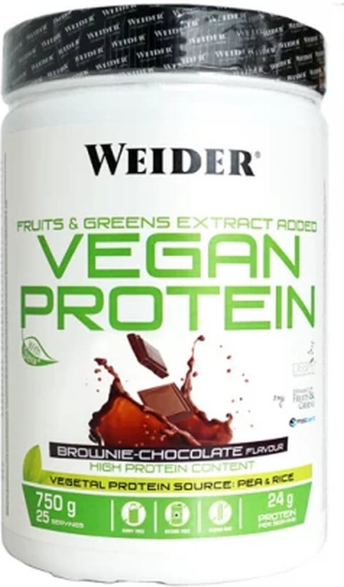 Weider Vegan Protein (750g) Brownie - Chocolate - Eiwitten - Veganistisch eiwit