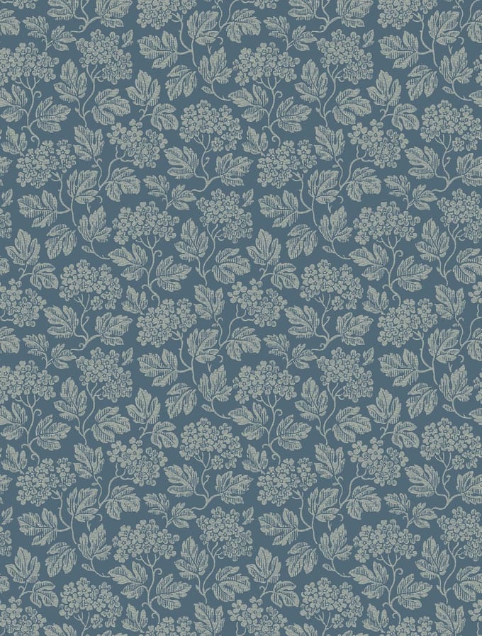 Boråstapeter Vliesbehang 8082 - Anno II - Bloemen Blauw - 53cm x 10.05m