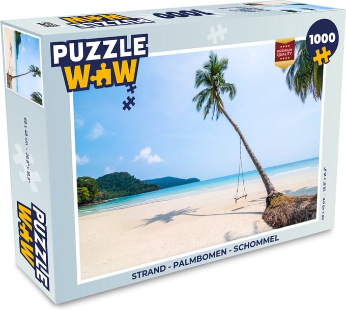 Puzzel Strand - Palmbomen - Schommel - Legpuzzel - Puzzel 1000 stukjes volwassenen