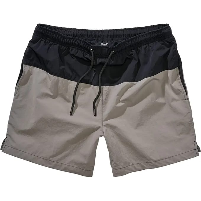 Brandit - Basic Zwemshorts - L - Zwart/Grijs