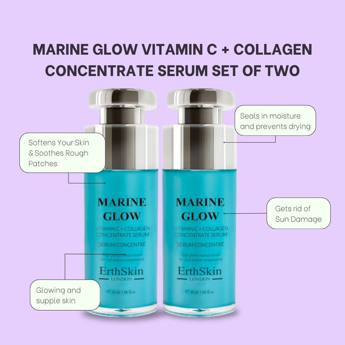 ErthSkin London 2x Marine Glow Vitamine C + Collageenconcentraat Serum 1