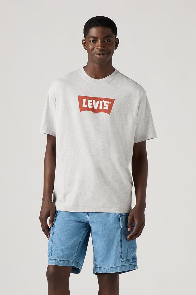 Levi's Vintage Bw Graphic Tee Bw Logo Light Heather Grey Taglia: S | T-shirt stampate Outlet | Uomo | Grigio