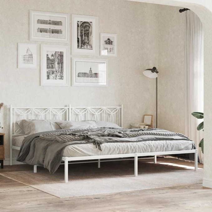 vidaXL - Vervangend - hoofdbord - 193 - cm - metaal - wit