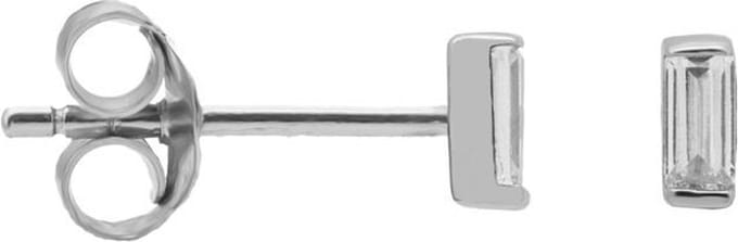 Karma Oorbellen Zirconia Solid Square | Zilver