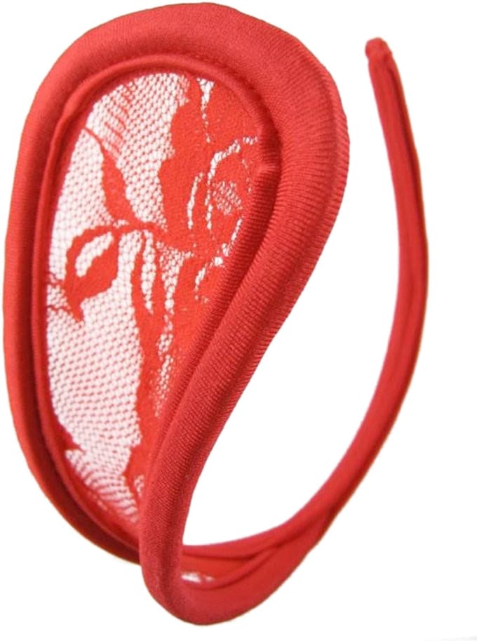 Zeloria C-String met Kant – Naadloze Onzichtbare Slip zonder Bandjes – Rood