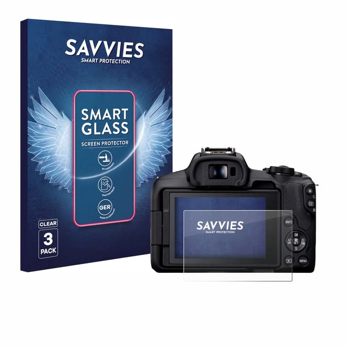 3 Stuks Savvies Screenprotector - geschikt voor Canon EOS R50 - beschermfolie glas transparant