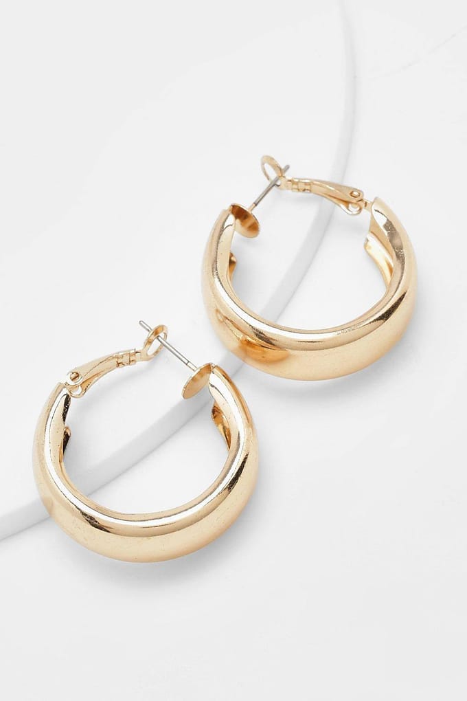 boohoo Dames Simple Gouden Chunky Oorbellen | Gold
