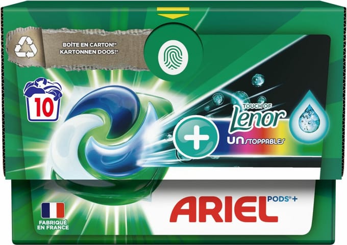 Ariel Original - Touch of Lenor Unstoppables - Wasmiddelcapsules - Pods+ - Gekleurde Was - 10 Wasbeurten
