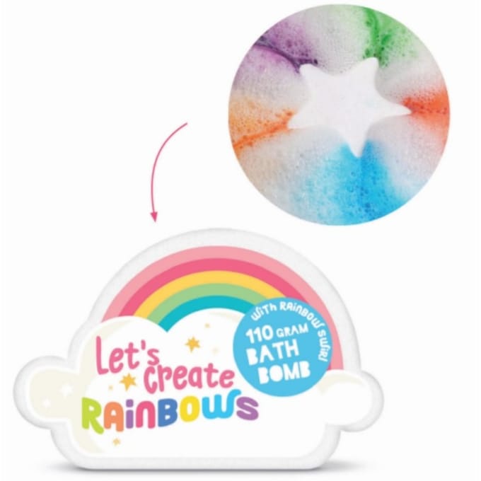 Casuelle badbruisbal rainbow swirl kleurrijke badfizzer 110 gram.