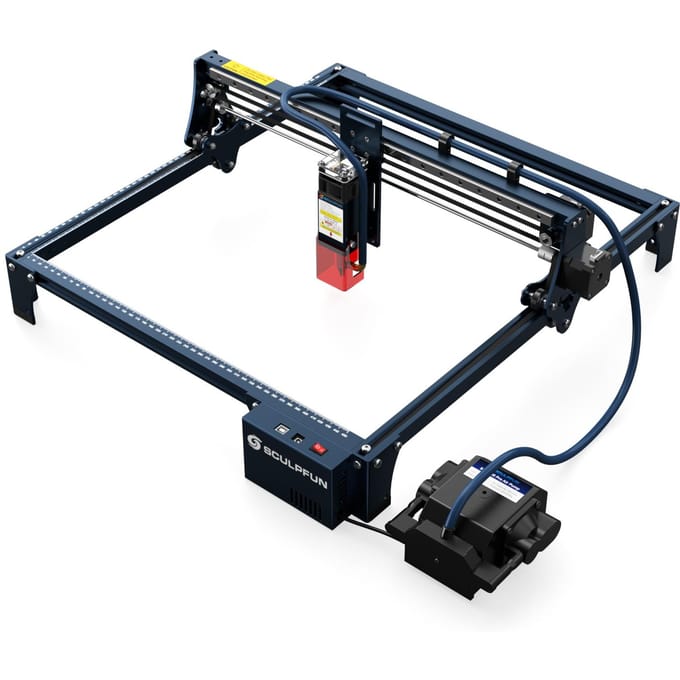 SCULPFUN S30 Pro 10W Laser Graveur Snijder, 0.06*0.08mm Laser Focus, Air-assist M8 moederbord, Vervangbaar lensontwerp blauw