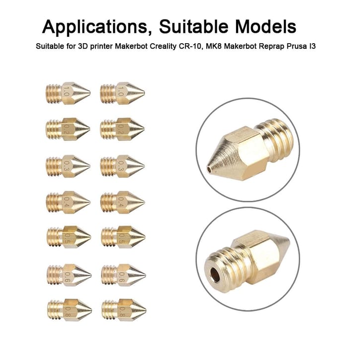 Kit de 30 buses d'imprimante 3D Filament 1,75 mm Extrudeur Tête d'impression Accessoire d'imprimante beige