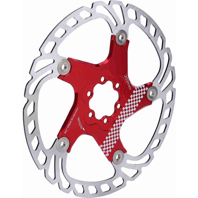 203mm Zwevende Schijf Zes Bouten Fiets Mountainbike Remschijf Fietsaccessoire(roodzilver ) gray