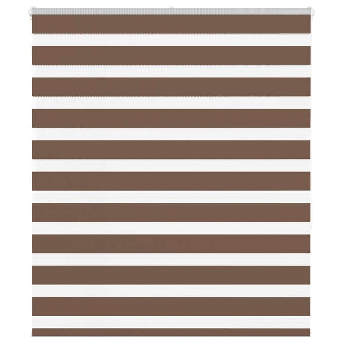 vidaXL - Zebra - rolgordijn - 125x150 - cm - stofbreedte - 120,9cm - polyester - bruin