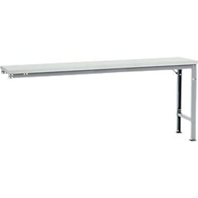 Manuflex aanbouwtafel UNIVERSAL Speciaal, 2000 x 800 mm, melamine lichtgrijs, aluminium zilver
