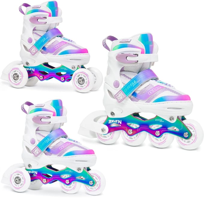 RAVEN Drill 3-in-1 Verstelbare Skeelers Wit/Neo Chrome 30-33
