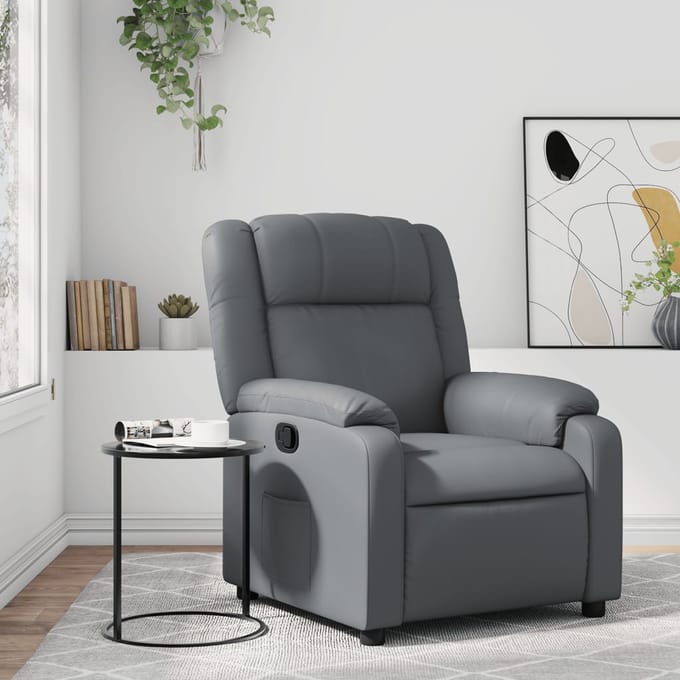 vidaXL - Fauteuil - verstelbaar - kunstleer - grijs