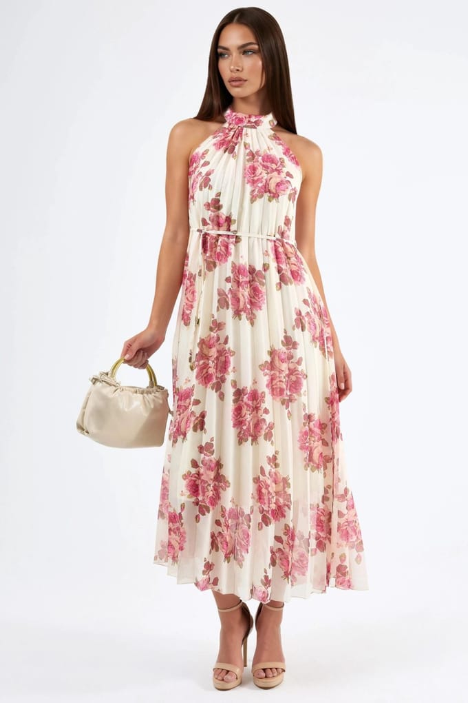 Floral Maxi-jurk met Strikdetail
